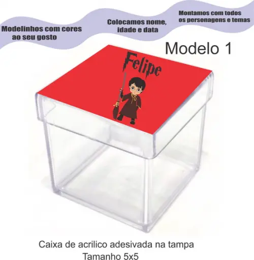 Caixa de Acrílico-harry Potter-modelo 1