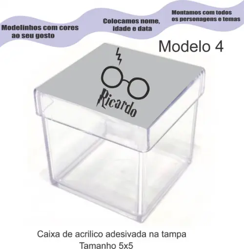 Caixa de Acrílico-harry Potter-modelo 1