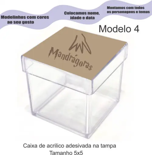 Caixa de Acrílico-harry Potter-modelo 2
