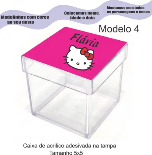 Caixa de Acrílico-hello Kitty