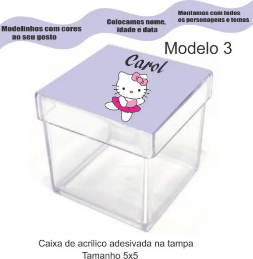 Caixa de Acrílico-hello Kitty