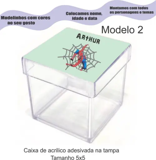 Caixa de Acrílico-homem Aranha