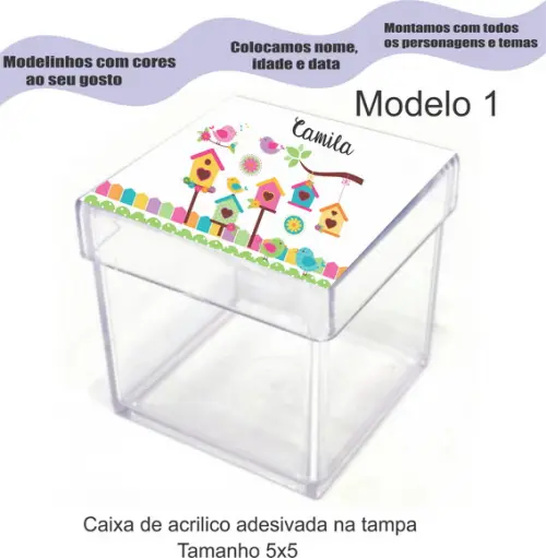 Caixa de Acrílico-jardim Encantado
