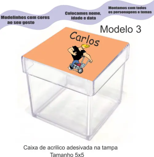 Caixa de Acrílico-johnny Bravo