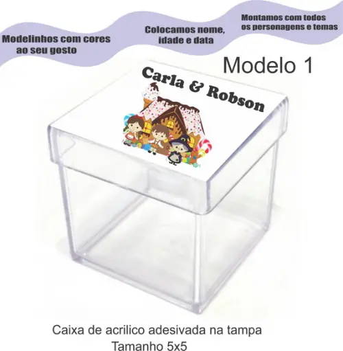 Caixa de Acrílico-joão e Maria