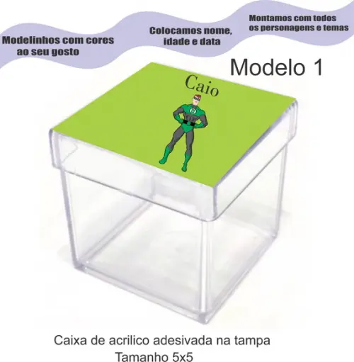 Caixa de Acrílico-lanterna Verde