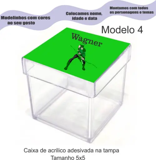 Caixa de Acrílico-lanterna Verde
