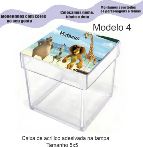 Caixa de Acrílico-madagascar
