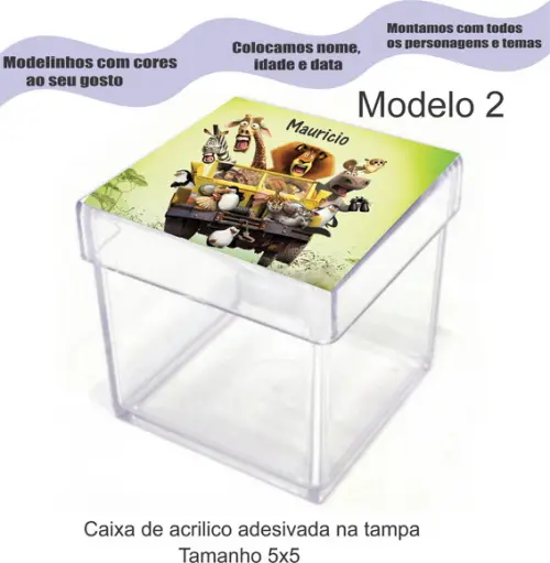 Caixa de Acrílico-madagascar