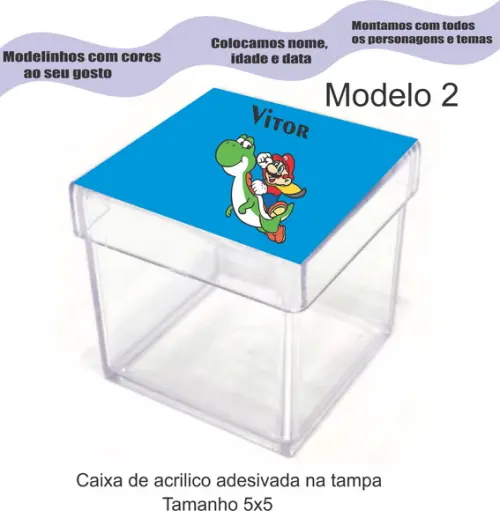 Caixa de Acrílico-mario Bros
