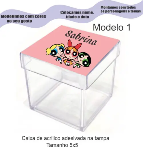 Caixa de Acrílico-menina Super Poderosas