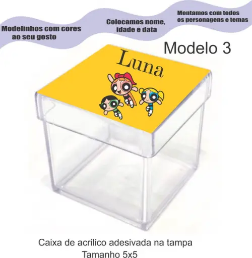 Caixa de Acrílico-menina Super Poderosas