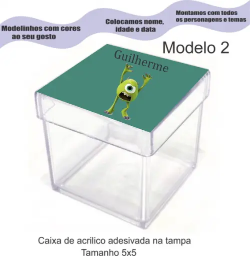 Caixa de Acrílico-mike Wazowski