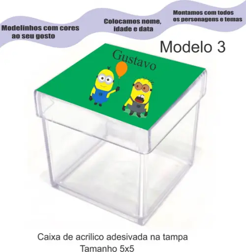 Caixa de Acrílico-minions