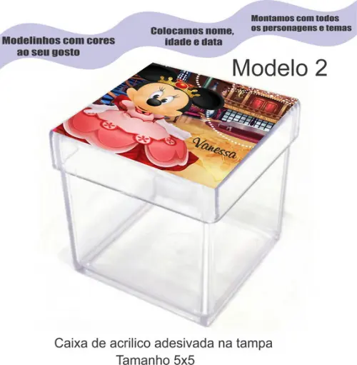 Caixa de Acrílico-minnie Realeza