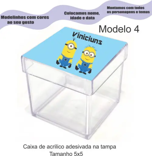 Caixa de Acrílico-minions