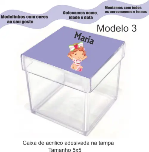 Caixa de Acrílico-moranguinho
