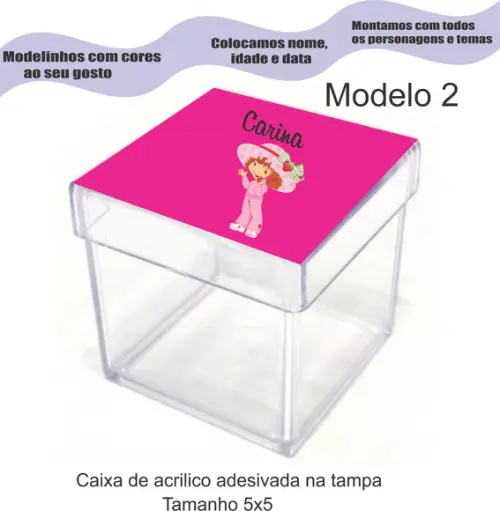Caixa de Acrílico-moranguinho
