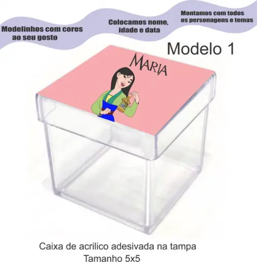 Caixa de Acrílico-mulan