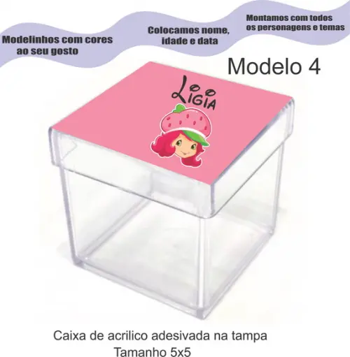 Caixa de Acrílico-moranguinho