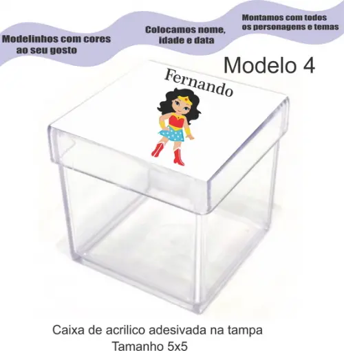 Caixa de Acrílico-mulher Maravilha
