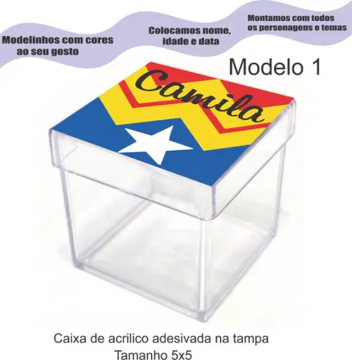 Caixa de Acrílico-mulher Maravilha