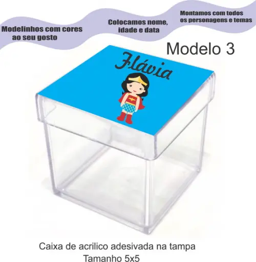 Caixa de Acrílico-mulher Maravilha