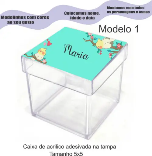 Caixa de Acrílico-pássaros