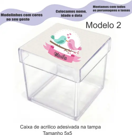 Caixa de Acrílico-pássaros
