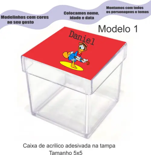 Caixa de Acrílico-pato Donald