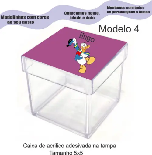 Caixa de Acrílico-pato Donald