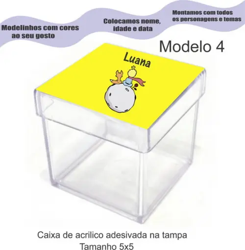 Caixa de Acrílico-pequeno Príncipe