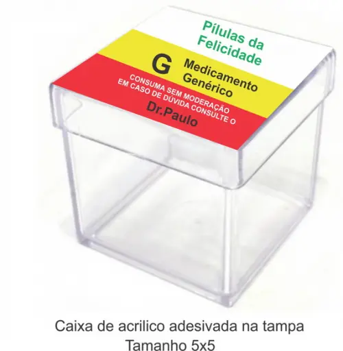 Caixa de Acrílico-pilulas da Felicidade