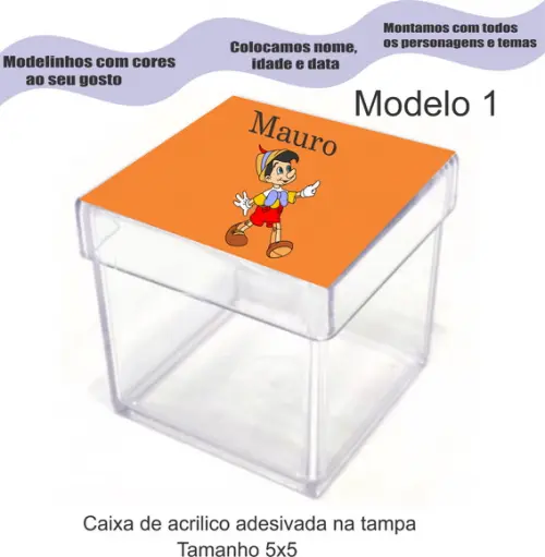 Caixa de Acrílico-pinoquio
