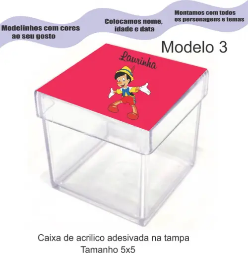 Caixa de Acrílico-pinoquio