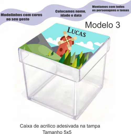 Caixa de Acrílico-pipa e Catavento