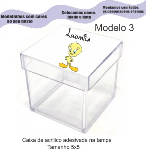 Caixa de Acrílico-piu Piu