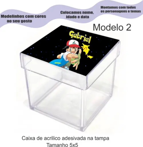 Caixa de Acrílico-pokemon