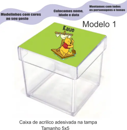 Caixa de Acrílico-pooh