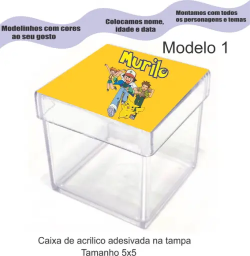 Caixa de Acrílico-pokemon