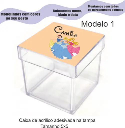 Caixa de Acrílico-princesas