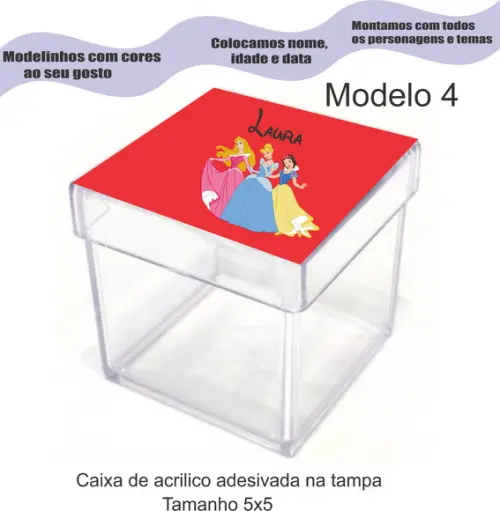 Caixa de Acrílico-princesas