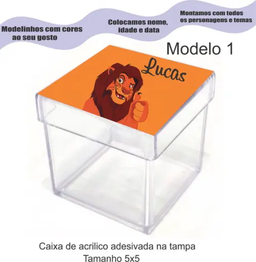 Caixa de Acrílico-rei Leão