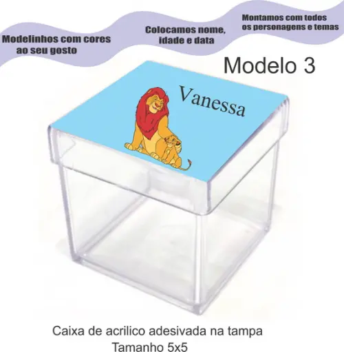 Caixa de Acrílico-rei Leão