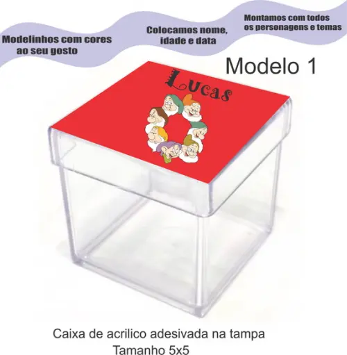 Caixa de Acrílico-sete Anões