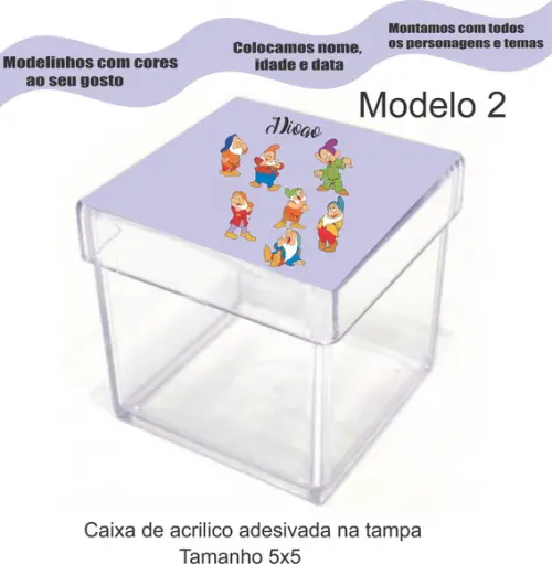 Caixa de Acrílico-sete Anões