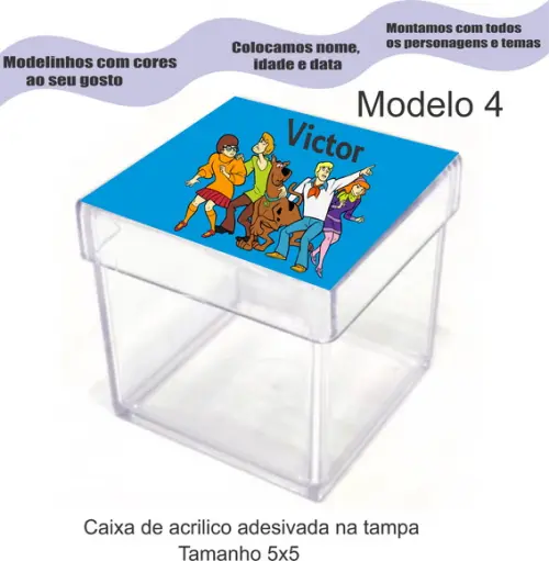 Caixa de Acrílico-scooby Doo
