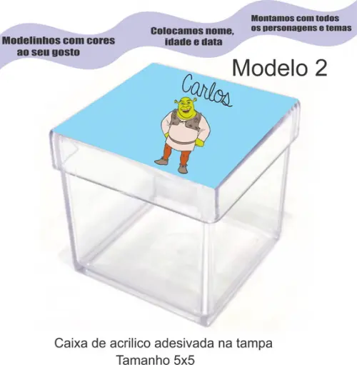 Caixa de Acrílico-shrek