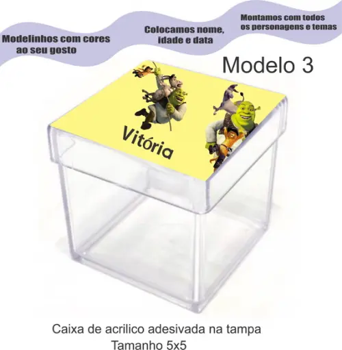 Caixa de Acrílico-shrek