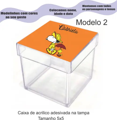 Caixa de Acrílico-snoopy